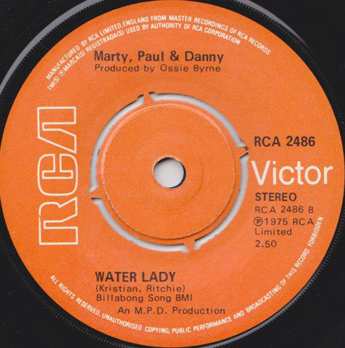 Marty, Paul & Danny : Coming Alive Again / Water Lady (7", Single, Pus)
