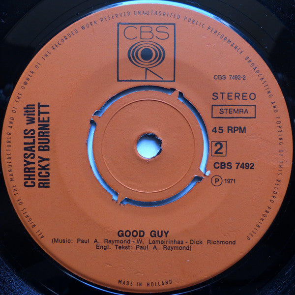 Chrysalis (2) With Ricky Burnett : Help (Get Me Some Help) (7", Single)