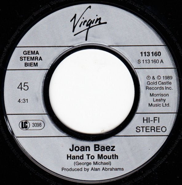 Joan Baez : Hand To Mouth (7", Single)