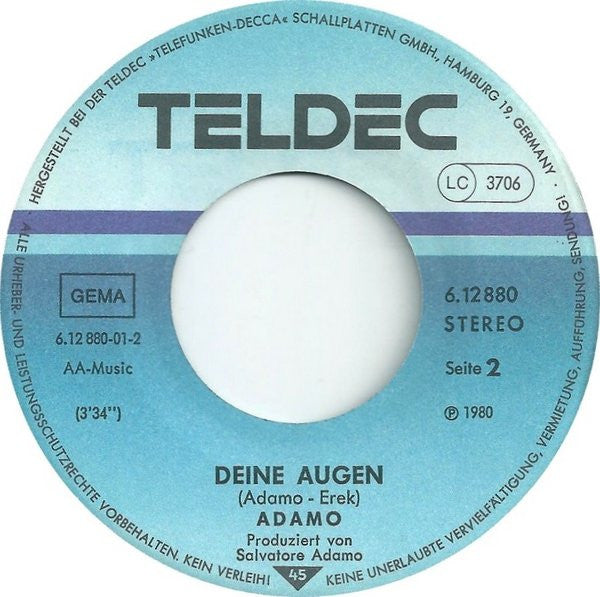 Adamo : ...Und Dann Ein Lied (7", Single)