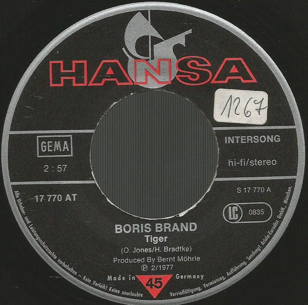 Boris Brand : So Wie Ein Tiger (7", Single)