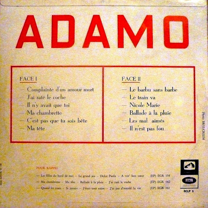 Adamo : Complainte D' Un Amour Mort (LP)