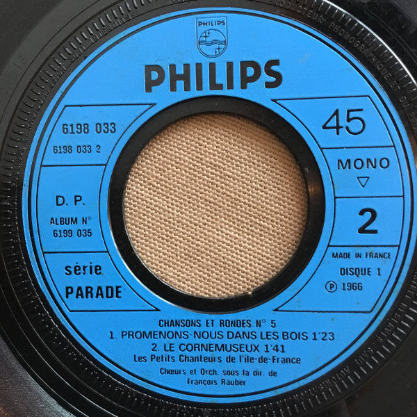 Les Petits Chanteurs De L'Ile De France Et Renée Caron : Chansons Et Rondes Nº 5 (2x7", Mono, RE)