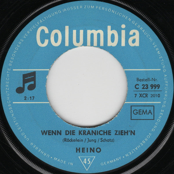 Heino : Wenn Die Kraniche Zieh'n / In Junkers Kneipe (7", Single)