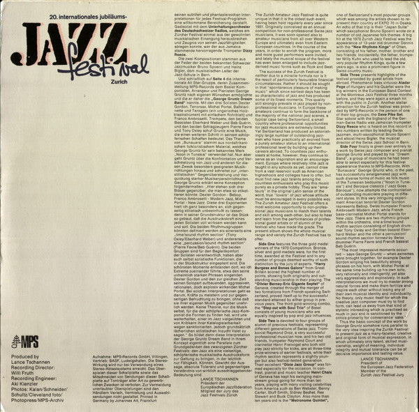 Various : Zurich Jazz Festival 1970 (2xLP, Album)