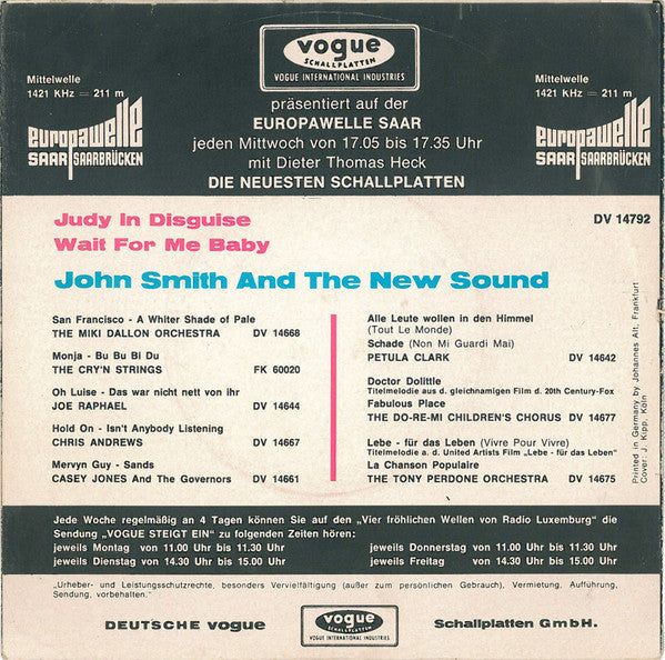 John Smith And The New Sound : Judy In Disguise (7", Single)