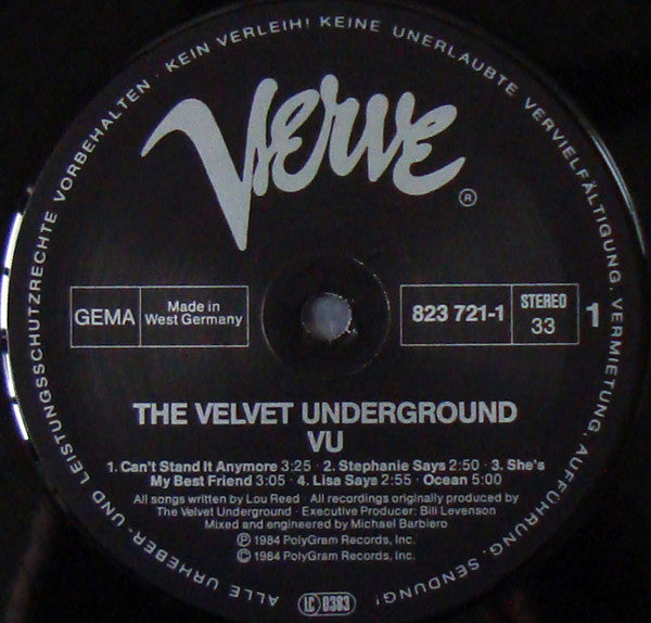 The Velvet Underground : VU (LP, Album)