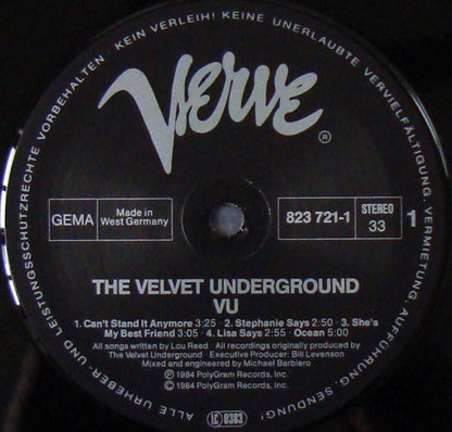 The Velvet Underground : VU (LP, Album)