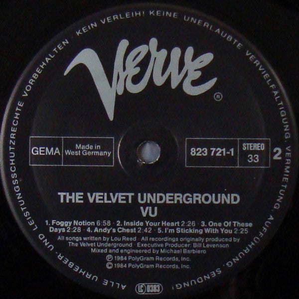The Velvet Underground : VU (LP, Album)