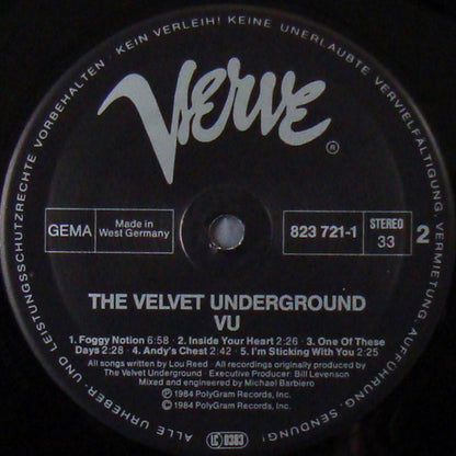 The Velvet Underground : VU (LP, Album)