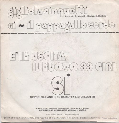Gigliola Cinquetti : Sì (7", Single)