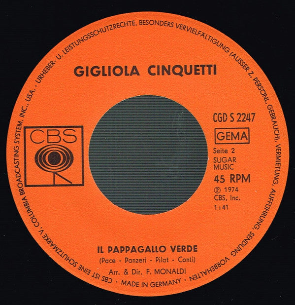 Gigliola Cinquetti : Sì (7", Single)