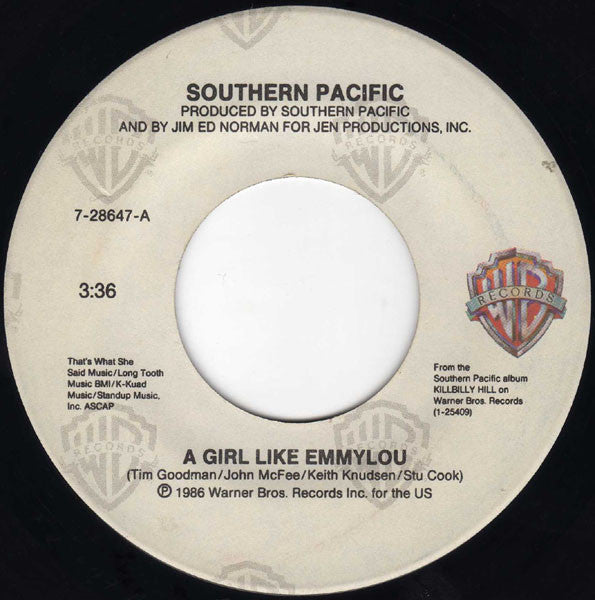 Southern Pacific : A Girl Like Emmylou (7", Single)