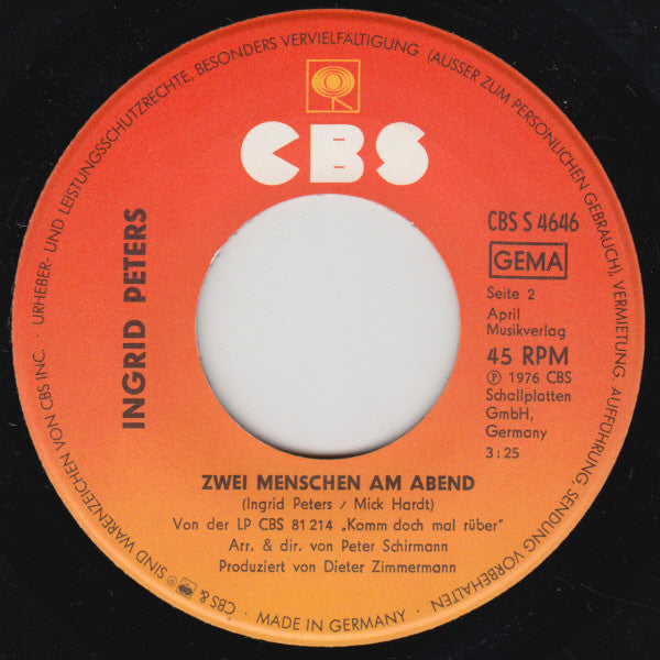 Ingrid Peters : Geh An Mir Vorbei (7", Single)