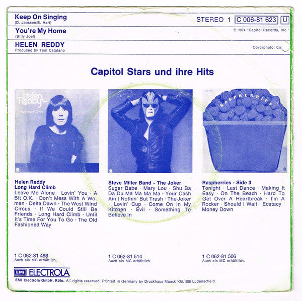 Helen Reddy : Keep On Singing (7")