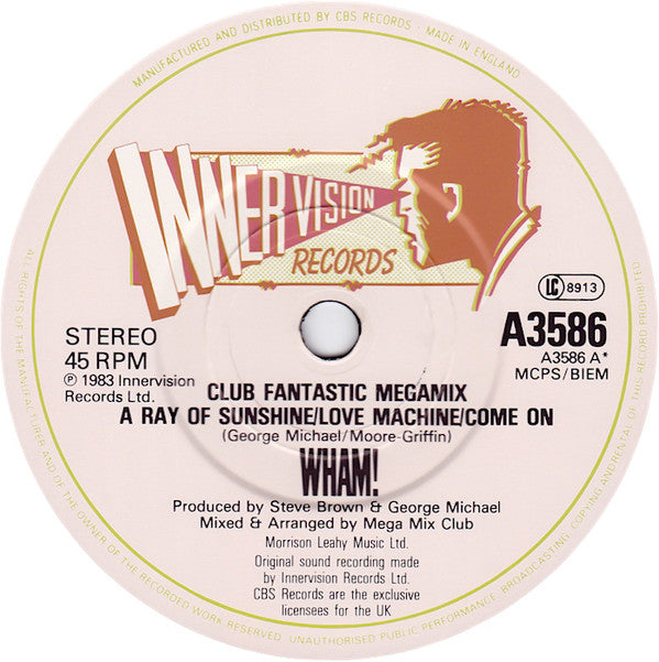 Wham! : Club Fantastic Megamix (7", Single)