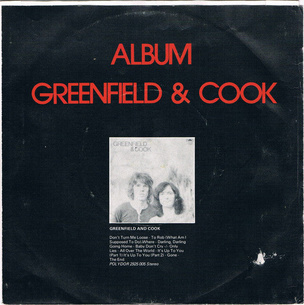Greenfield & Cook : Easy, Boy (And We All Prayed Together) (7", Single)