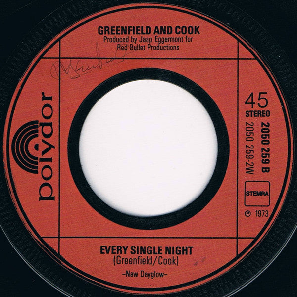 Greenfield & Cook : Easy, Boy (And We All Prayed Together) (7", Single)