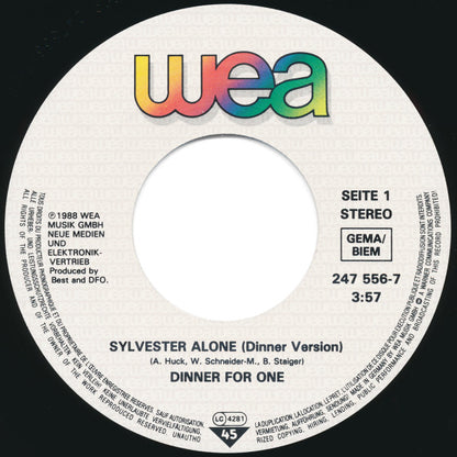 Dinner For One : Sylvester Alone (Remix 89) (7", Single)