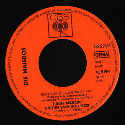 Die Maledos : Junge Mädche' Und En Sack Voll Flöh' (7", Single)