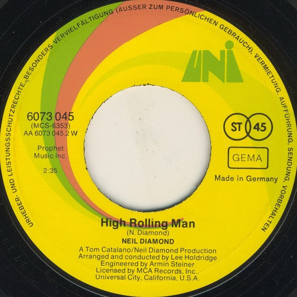 Neil Diamond : Walk On Water (7", Single)