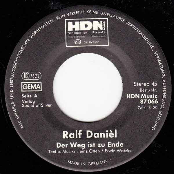 Ralf Daniél : Der Weg Ist Zu Ende / Julia (7", Single)
