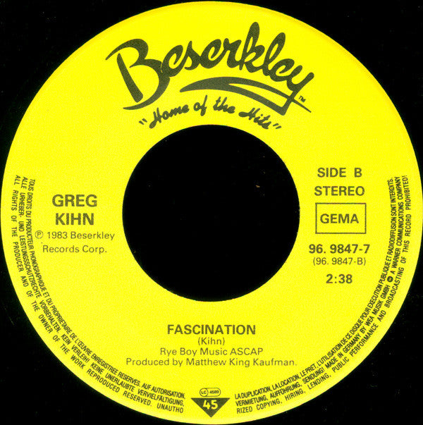 Greg Kihn Band : Jeopardy (7", Single)