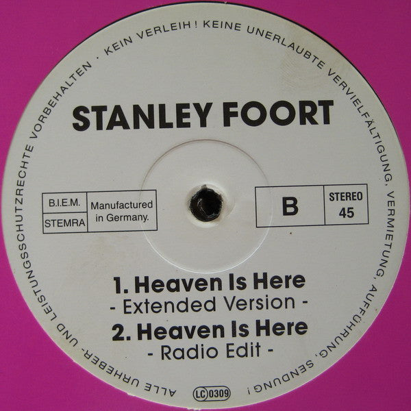Stanley Foort : Heaven Is Here (12")