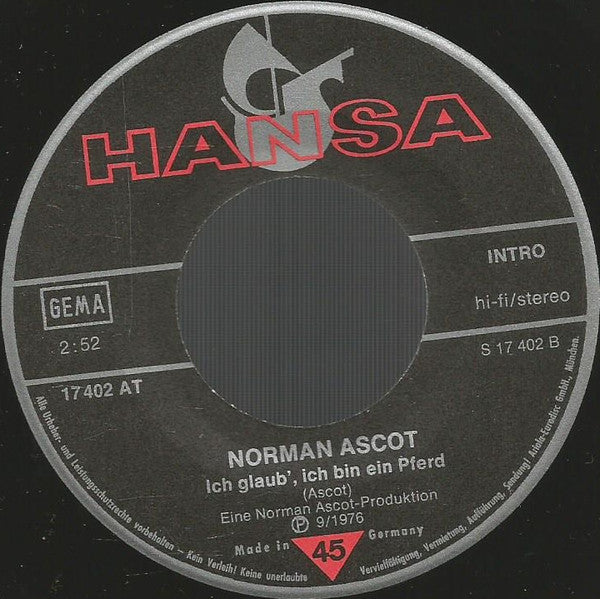 Norman Ascot : Trink Erst Mal 'Nen Schnaps (7", Single)