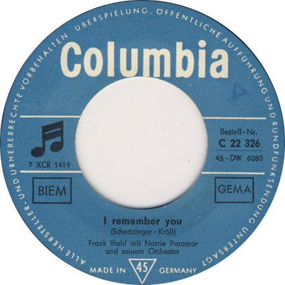 Frank Ifield : I Remember You  (7", Single)