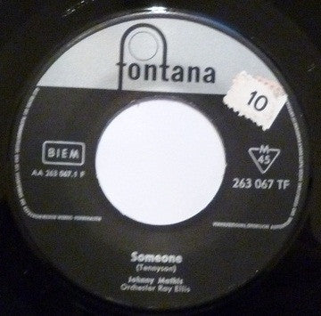 Johnny Mathis / Ray Ellis And His Orchestra : Someone / Very Much In Love (7", Single, Mono)