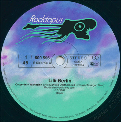 Lilli Berlin : Ostberlin - Wahnsinn (12", Maxi)