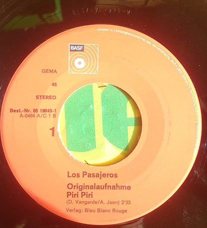 Los Pasajeros : Piri Piri (7", Single)