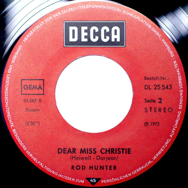 Rod Hunter : Apache (7", Single)