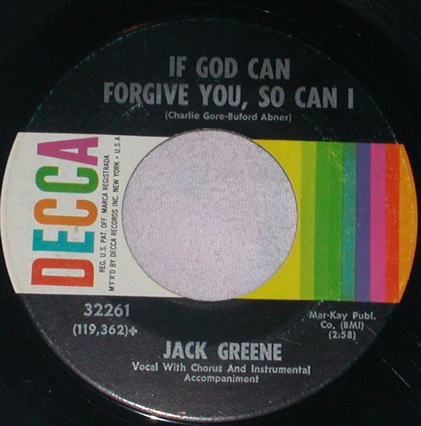 Jack Greene : You Are My Treasure / If God Can Forgive You, So Can I (7", Single)