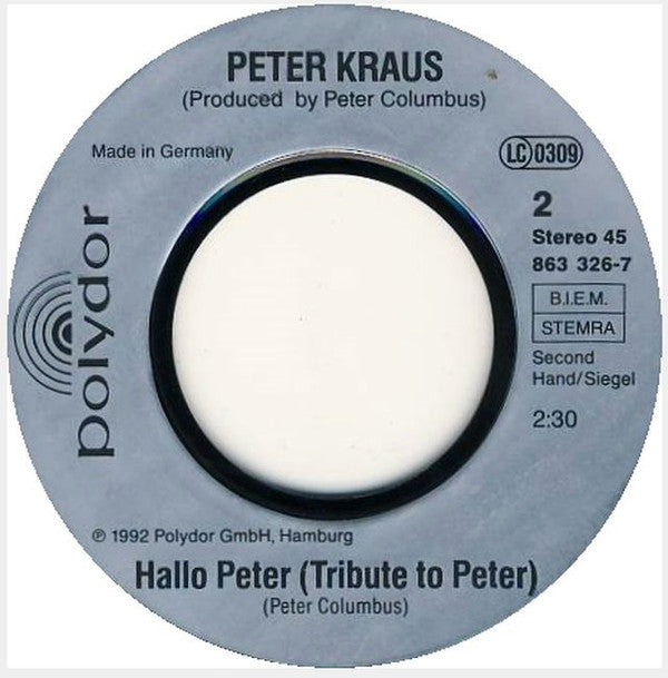 Peter Kraus : Rock, Peter, Rock (7", Single, P/Mixed)