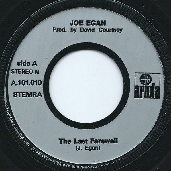 Joe Egan : The Last Farewell (7", Single)