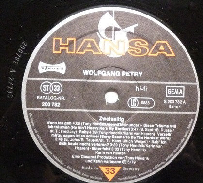 Wolfgang Petry : Zweisaitig (LP, Album)