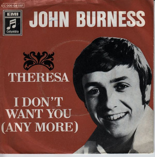 John Burness : Theresa / I Don't Want You (Any More) (7")