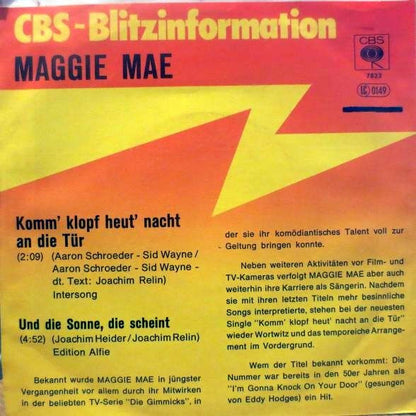 Maggie Mae : Komm' Klopf Heut' Nacht An Die Tür (7", Single, Promo)