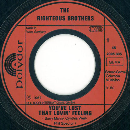 The Righteous Brothers : You've Lost That Lovin' Feelin' / Soul And Inspiration (7", Single)