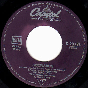 Nat King Cole : Fascination / Stardust (7", Single)