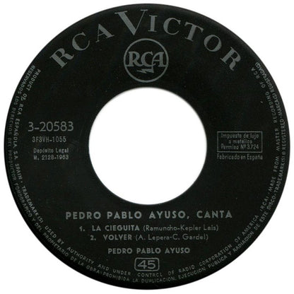 Pedro Pablo Ayuso : Canta: La Cieguita  (7", EP)