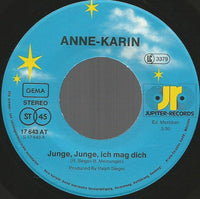 Anne Karin : Junge, Junge, Ich Mag Dich (7", Single)