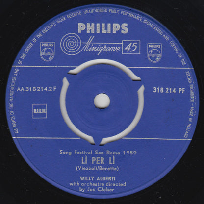 Willy Alberti : Piove (Ciao Ciao, Bambina) (7", Mono)