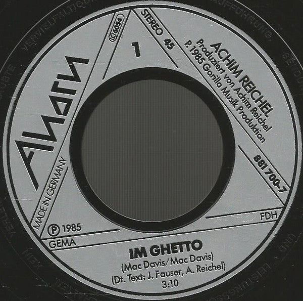 Achim Reichel : Im Ghetto (7", Single)