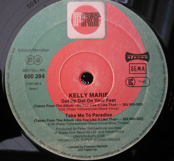 Kelly Marie : Get Up Get On Your Feet (12", Single, Promo, Sup)