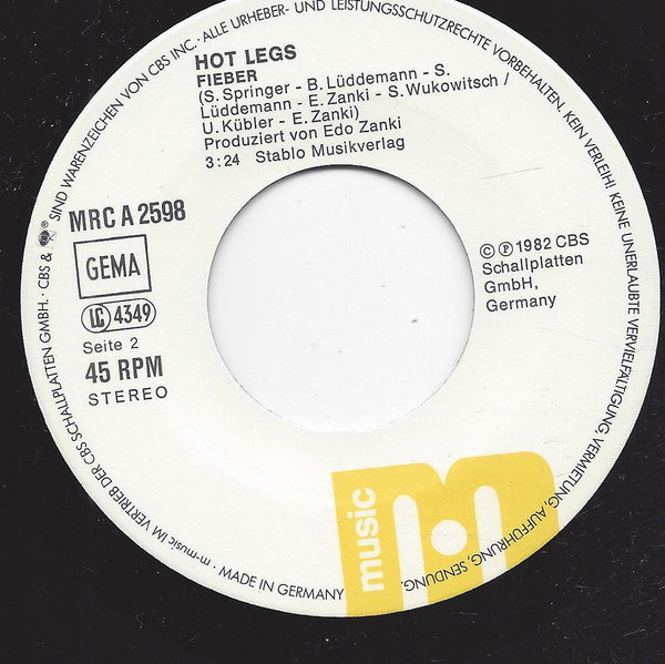 Hot Legs : Was Für 'ne Nacht (7", Single)
