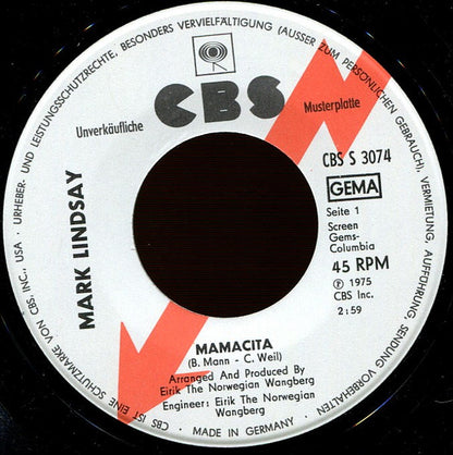 Mark Lindsay : Mamacita (7", Promo)
