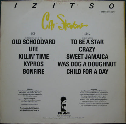 Cat Stevens : Izitso (LP, Album, Club)